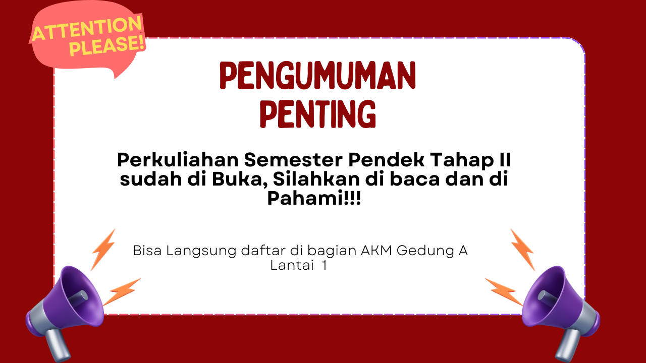 Pengumuman Perkuliahan Semester Pendek